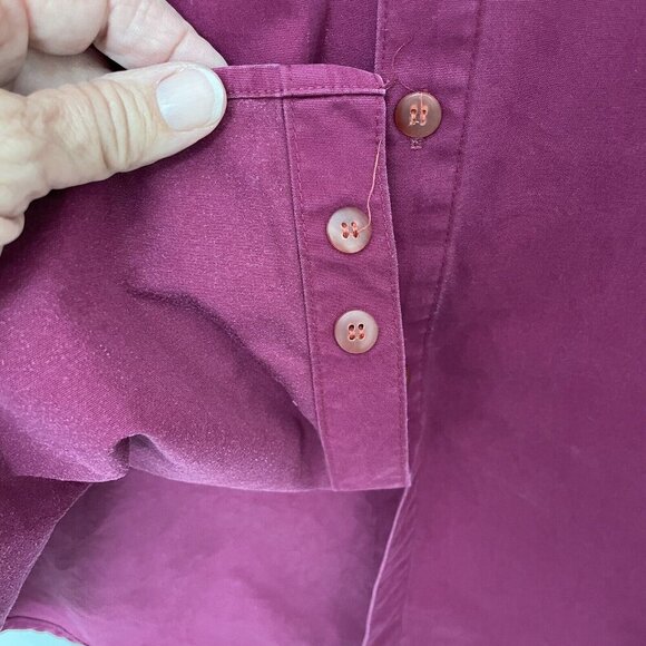 Columbia Canvas Shirt Men’s XL Long Sleeve Button Up Cranberry Red 100% Cotton - Picture 9 of 13